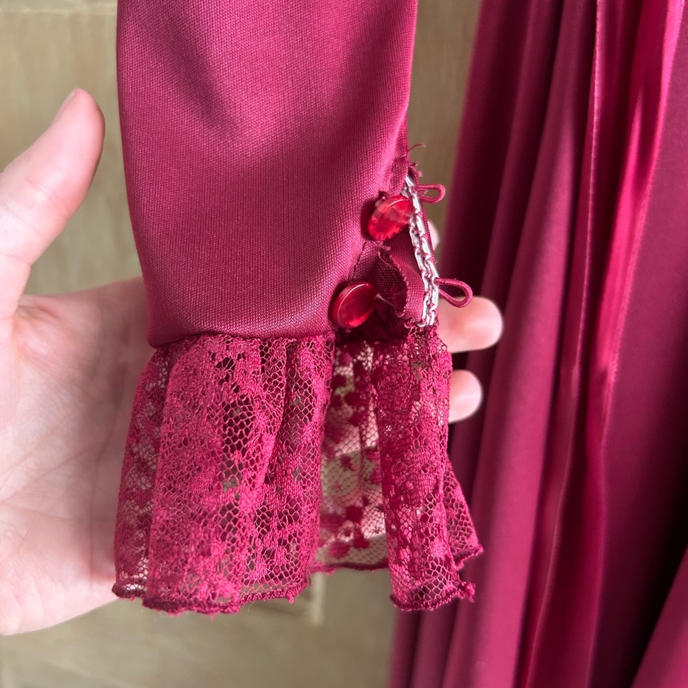 1970s Vintage Union Label Ruffle Maxi Dress - Picture 3 of 7